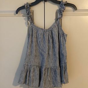 Madewell Gingham Peplum Swing Tank